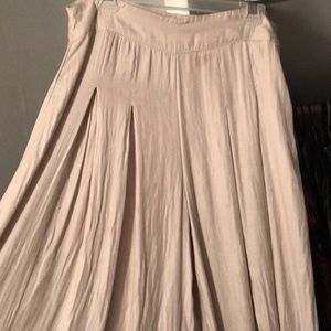 Abercrombie gold silk super flare pants
